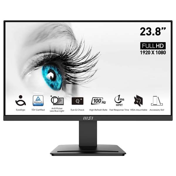 MSI PRO MP2412 24″ 1920 x 1080 (FHD) FreeSync 100Hz Monitor (Black)