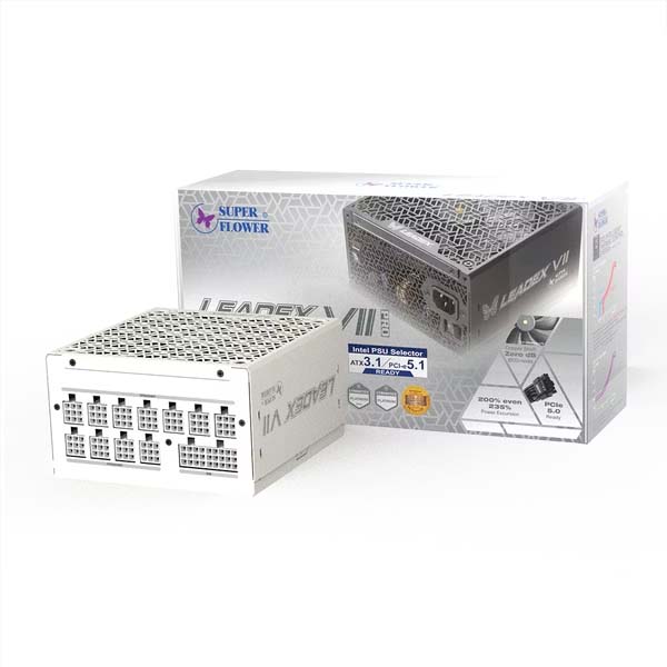 Super Flower Leadex VII Platinum Pro 1200W ATX 3.1 Power Supply (White)