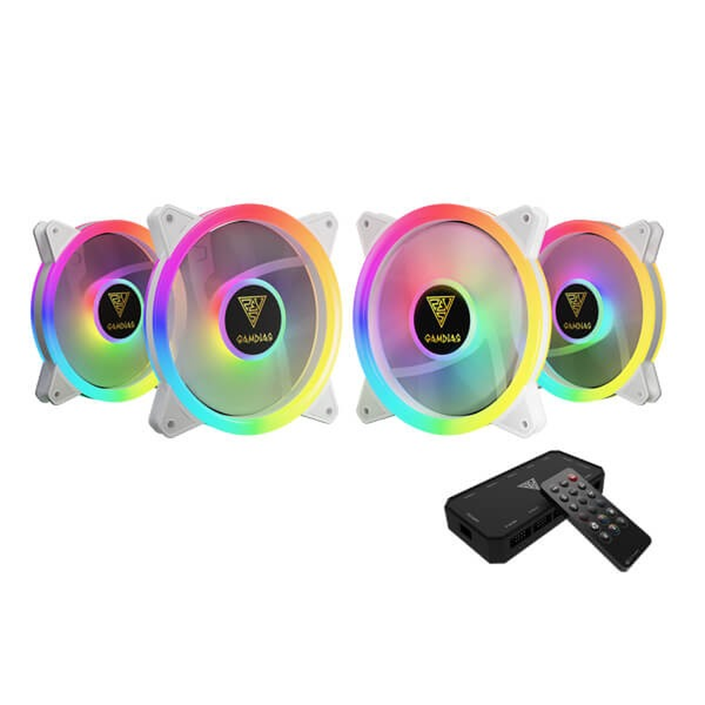 GAMDIAS AEOLUS M2-1204R White 120mm ARGB 4 Fan Kit