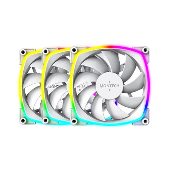 Montech AX120 PWM ARGB Case Fan White Triple Pack
