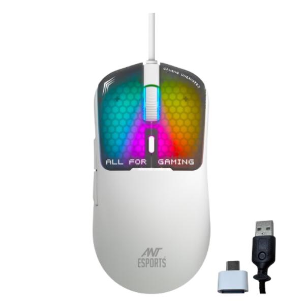 Ant Esports Virtus 100 White Wired Gaming Mouse 12800 DPI
