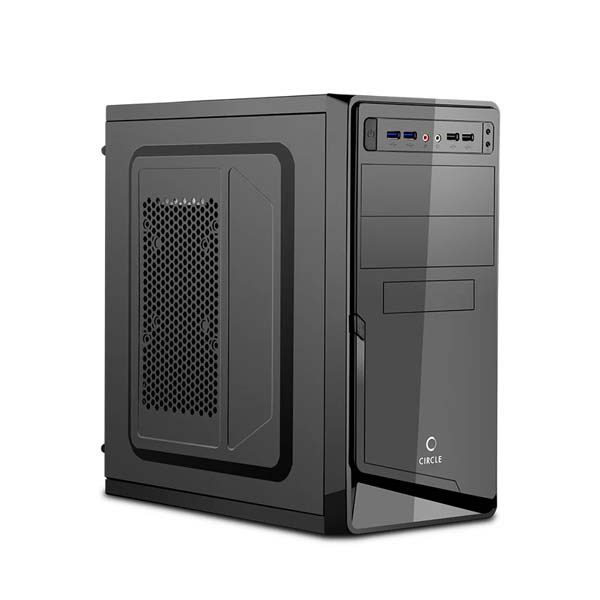 Circle Elan Desktop Cabinet with SMPS (Black)