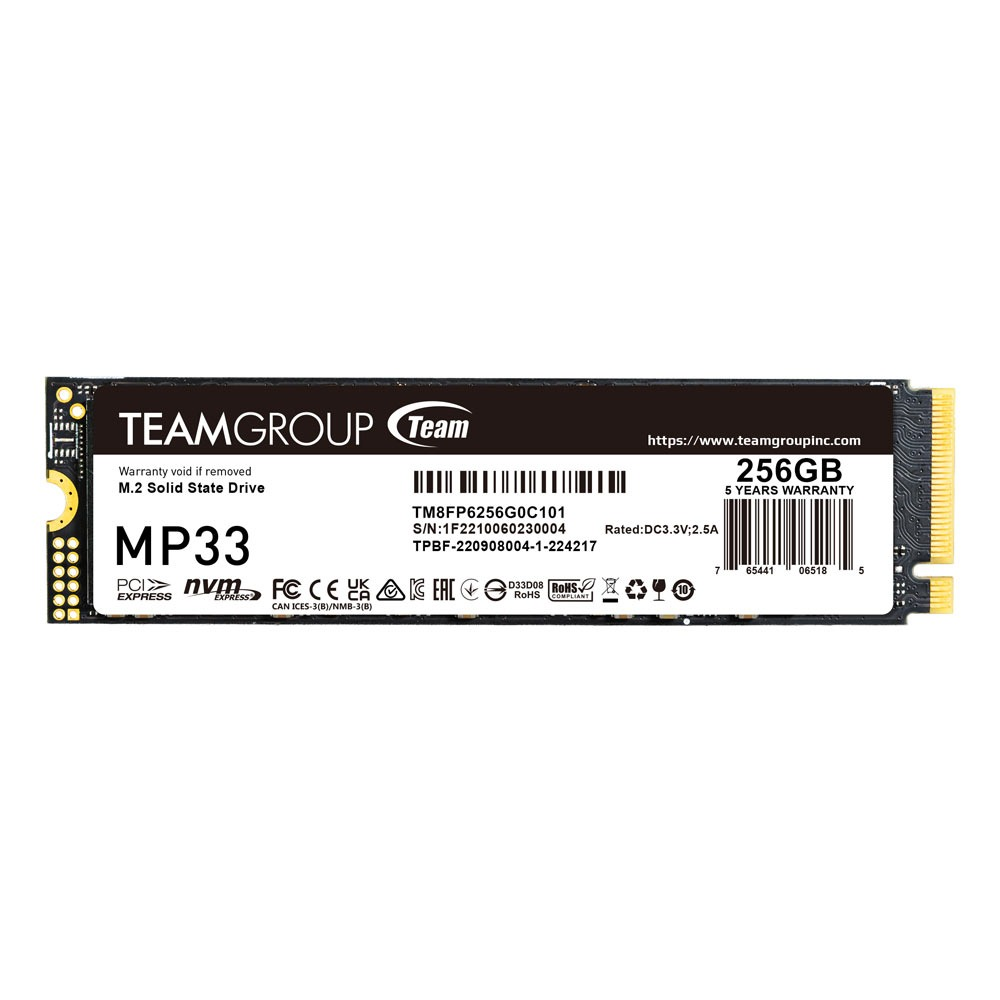 TEAMGROUP MP33 256GB M.2 PCIe Gen3 x4 NVMe SSD