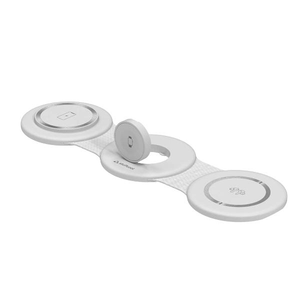 Stuffcool Stack 3 in 1 Foldable Magnetic Wireless Charging Station with 18W QC.30 Wall Adapter Included