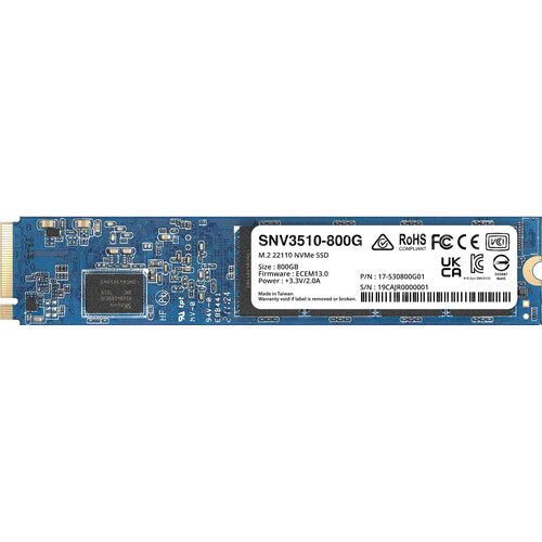 Synology SNV3410 800GB PCIe Gen3 M.2 NVMe Internal SSD (SNV3410-800G)