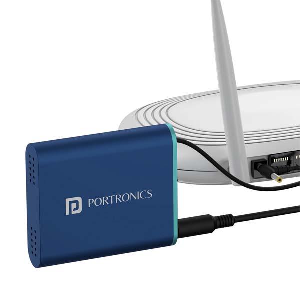 Portronics Power Plus Advanced Mini UPS for 12V DC WiFi Router Broadband Modem (Blue)
