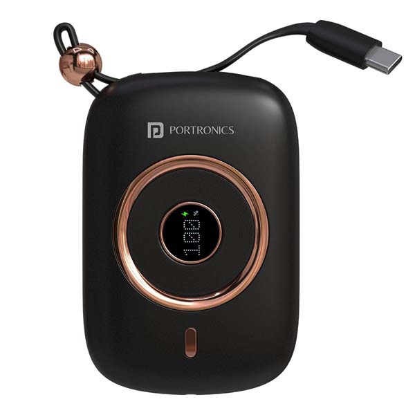 Portronics Power Shutter Pro 35W 10000mAh SuperFast Charging Wired Powerbank (Black)