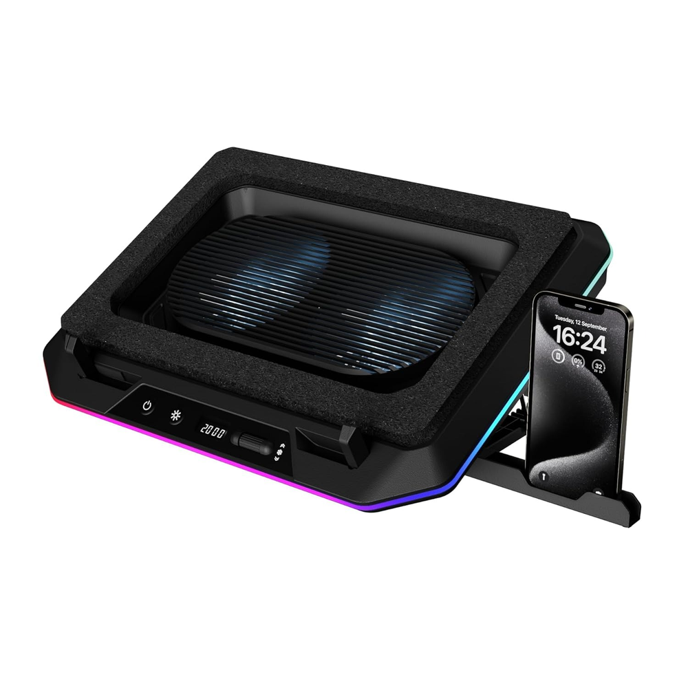 GAMDIAS Aether P1 Dual-Fan RGB Laptop Cooling Pad (up to 19")