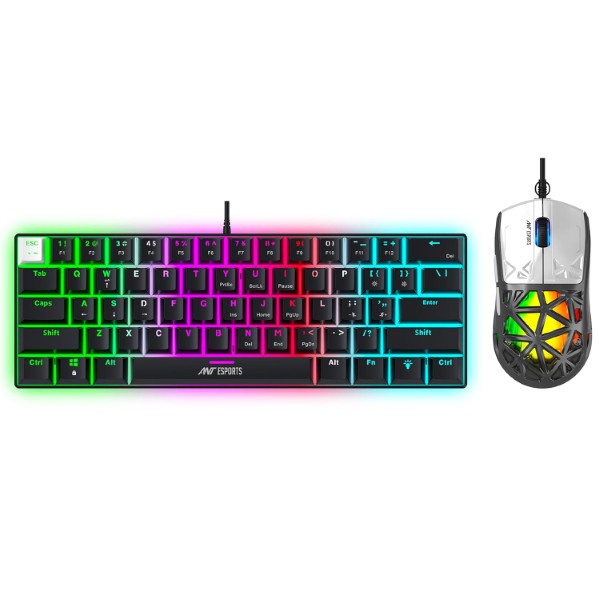 Ant Esports Thunder 10, 60% Wired Mechanical Gaming Keyboard Mouse Combo Brown Switch