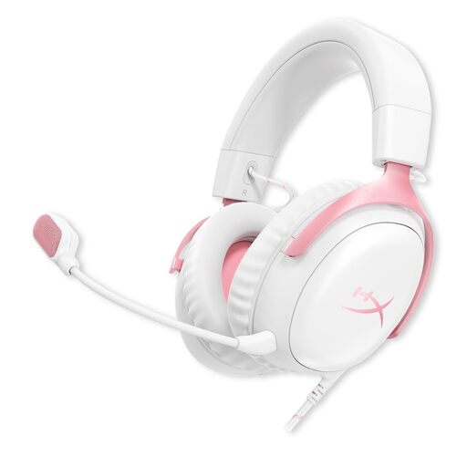 HyperX Cloud III Wired Gaming Over Ear Headset White Pink