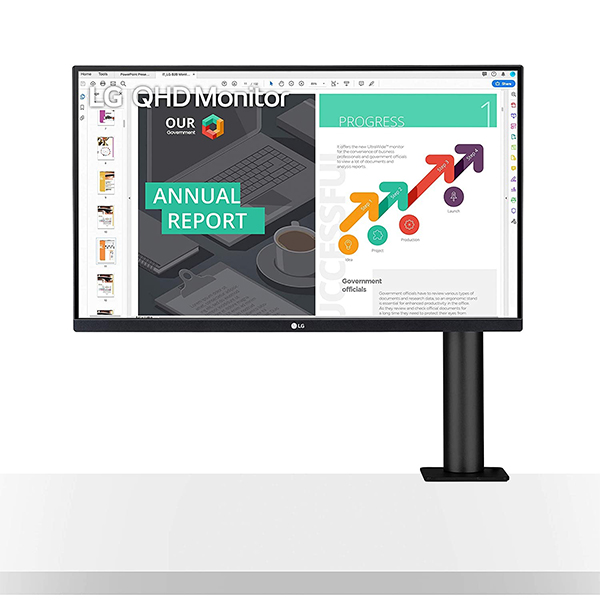 LG 27QN880-B 27″ QHD (2560×1440) Ergo IPS Monitor with HDR 10 Compatibility and USB Type-C Connectivity, Black