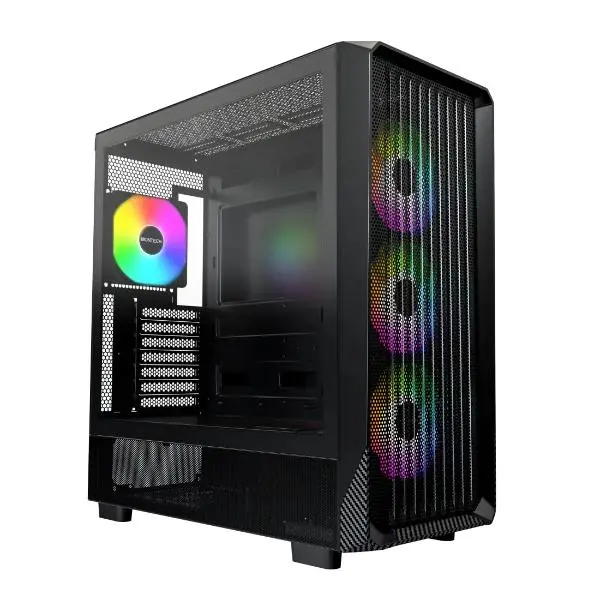 Montech X5 ARGB carbon fiber Print ATX Gaming Case – Black