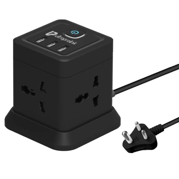 UltraProlink Power Qube Desktop Surge Protector with 3 USB Ports UM1084U