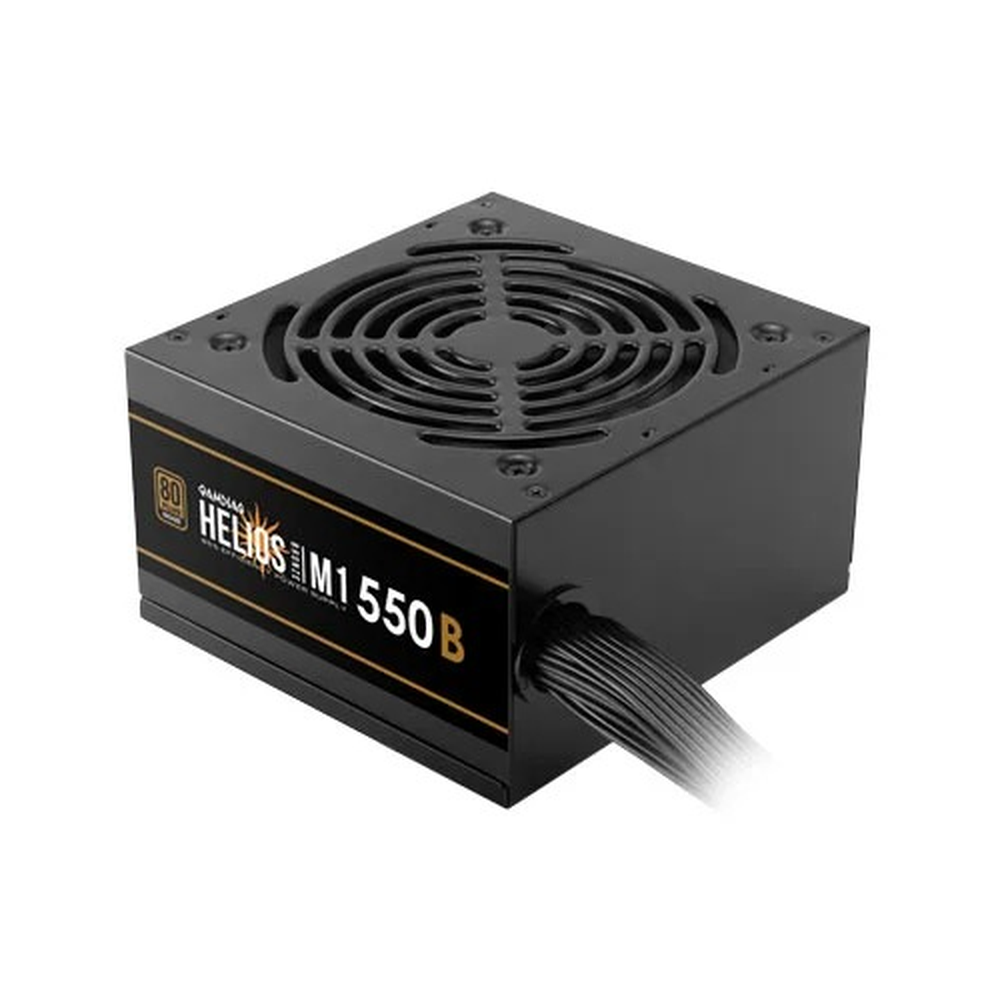 GAMDIAS HELIOS M1-550B 550W 80+ Bronze Non-Modular ATX Power Supply (120mm Hydraulic Fan, Dual PCIe, Flat Cables)