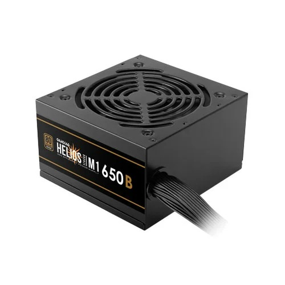 GAMDIAS HELIOS M1-650B 650W 80+ Bronze Non-Modular ATX Power Supply (120mm Hydraulic Fan, Dual PCIe, Flat Cables)