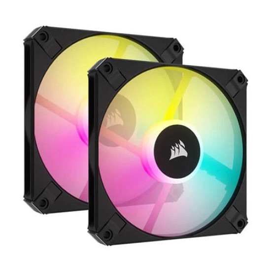 Corsair iCUE AF120 RGB SLIM 120mm PWM Fluid Dynamic Bearing Fan Black Twin Pack (CO-9050163-WW)