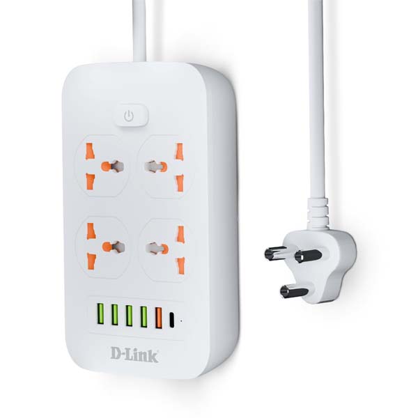 D-Link DPA-F451 Power Strip with 4AC, 5USB and 1C Port (White)