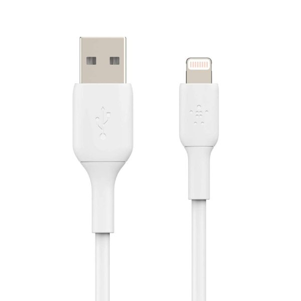 Belkin Apple Certified PVC USB-A to Lightning Cable Charge and Sync Type A Cable 2 Meter, Tough and Durable, White