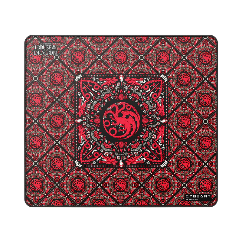 Cybeart | House Targaryen Gaming Mouse Pad (Large – 450x400x4mm) | Waterproof, Never Slip Base, Stitched Edges, Esports Grade