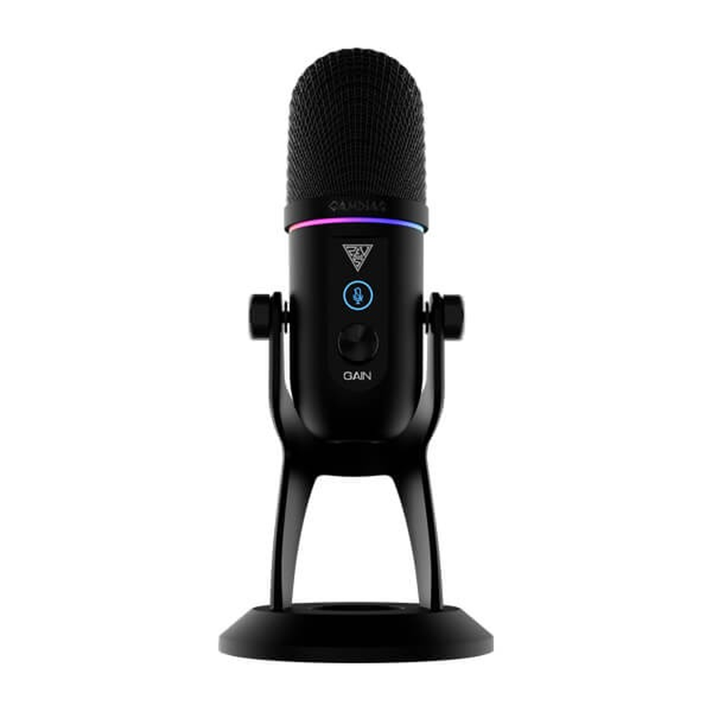 GAMDIAS Pheme M1 RGB Streaming Microphone (Black, Supercardioid, 192 kHz/24-bit, ENC, 12-Mode RGB, USB Type-C)