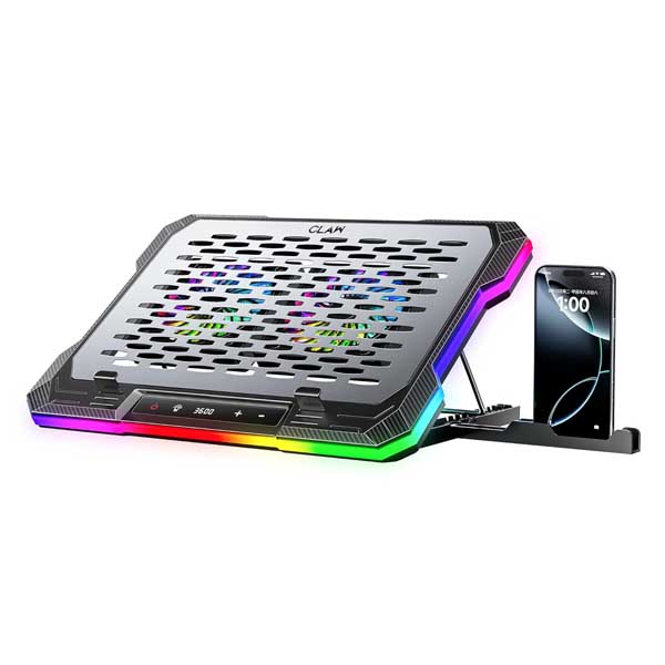 CLAW Wind Pro K6 Laptop Cooling Pad with Display & 2x120mm Magnetic Removable Fans