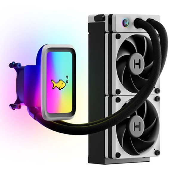 HYTE THICC Q60 240mm LCD AIO CPU Liquid Cooler (Black-White)