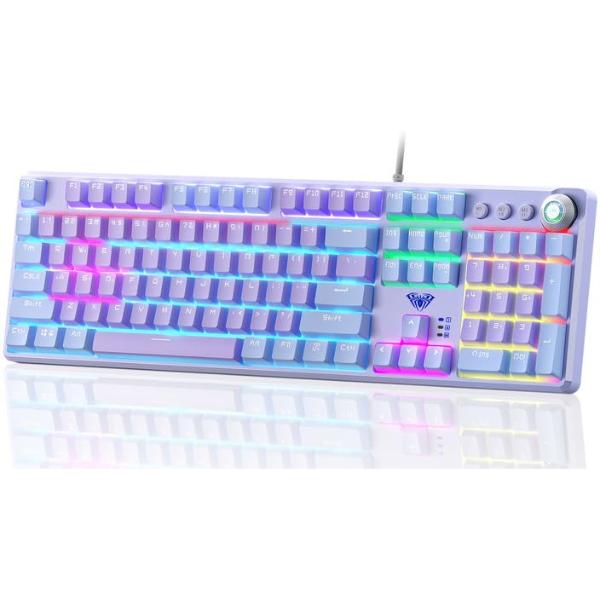 AULA F2088 Pro 108 Keys Purple Mechanical Red Switches Keyboard