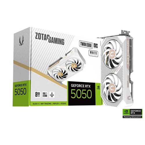 ZOTAC RTX 5050 Twin Edge OC 8GB GDDR6 White Edition Graphics Card ZT-B50500Q-10M