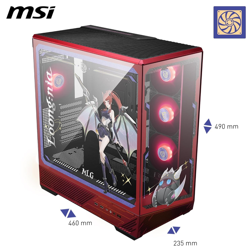 MSI PANO 130R MLG EDITION ARGB ATX Panoramic Mid Tower PC Case