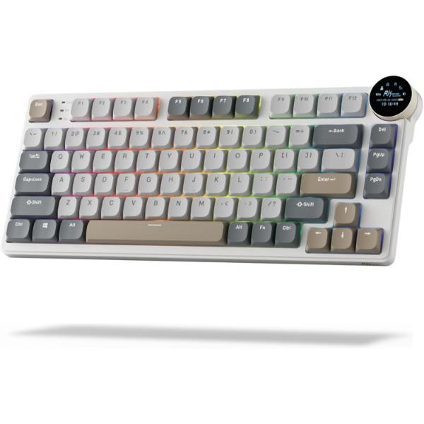 RK ROYAL KLUDGE N80 Low Profile Mechanical Keyboard Pearly Dawn Red Switch