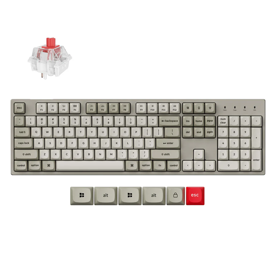 Keychron C2 Pro Wired Custom Mechanical Keyboard Full Size Red Switch
