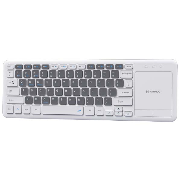 Hammok Otto Multi Device Wireless + Bluetooth Keyboard With Touch Pad (White)