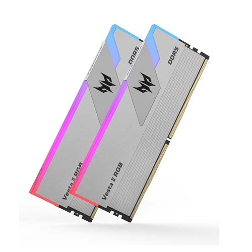 Acer Predator Vesta II RGB 32GB (16GBx2) 7200MHz DDR5 CL34 RAM Memory (Silver) (BL.9BWWR.364)