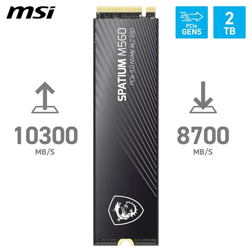 MSI SPATIUM M560 2TB PCIe 5.0 NVMe M.2 SSD (S78-440Q940-P83)