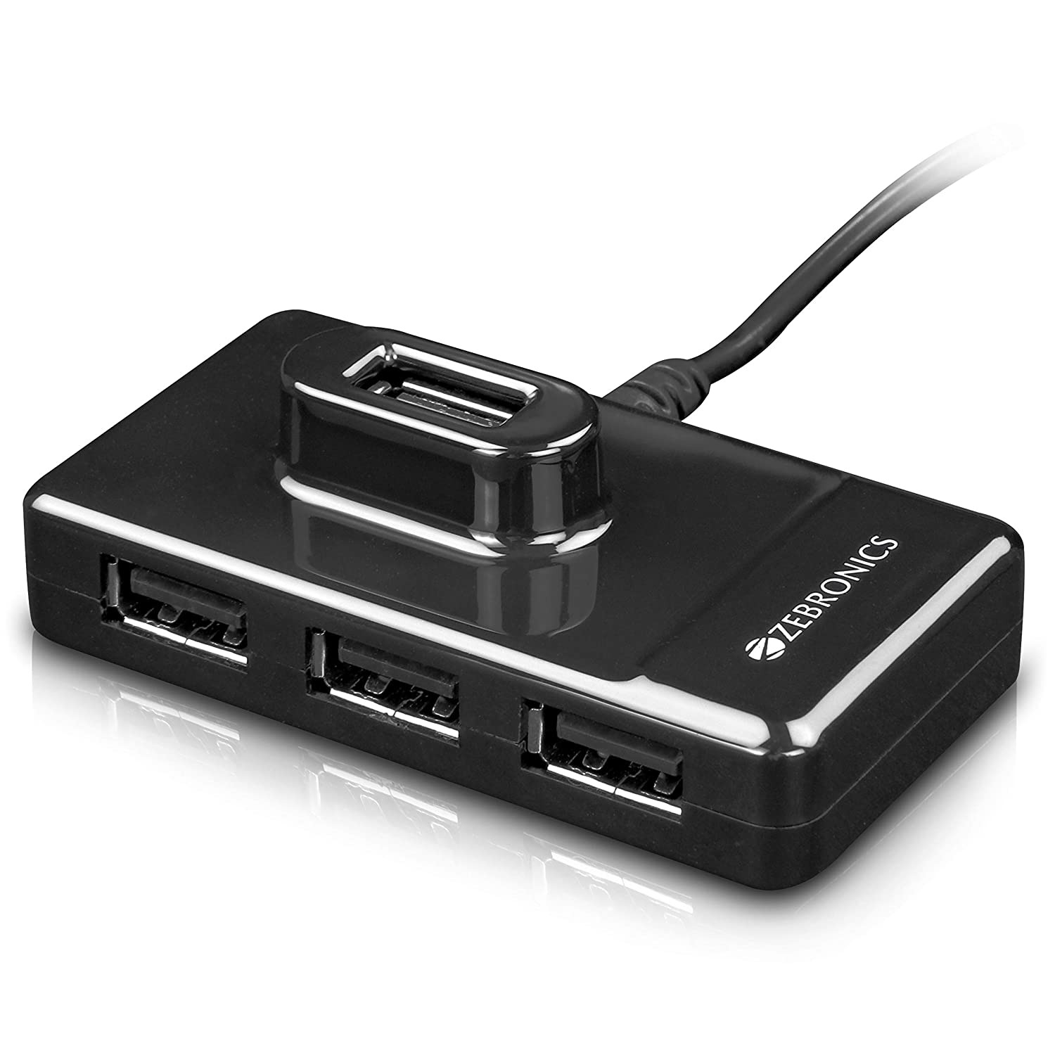 ZEBRONICS Zeb-100HB 4 Ports USB Hub for Laptop, PC Computers, Plug & Play, Backward Compatible – Black