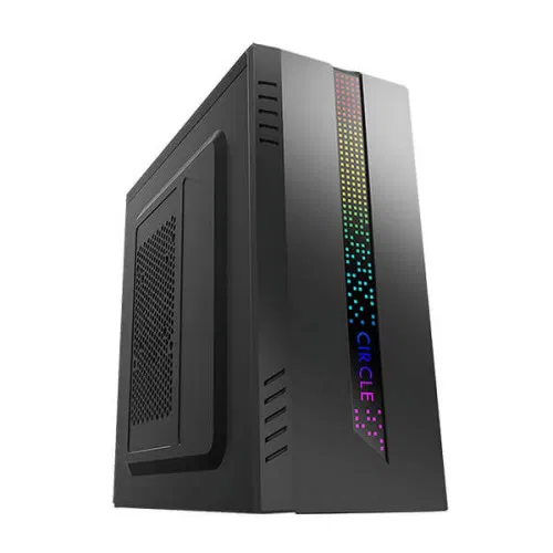 Circle Glare 3.0 with SMPS (ATX) Cabinet – C-DOT RGB Variant (Black)