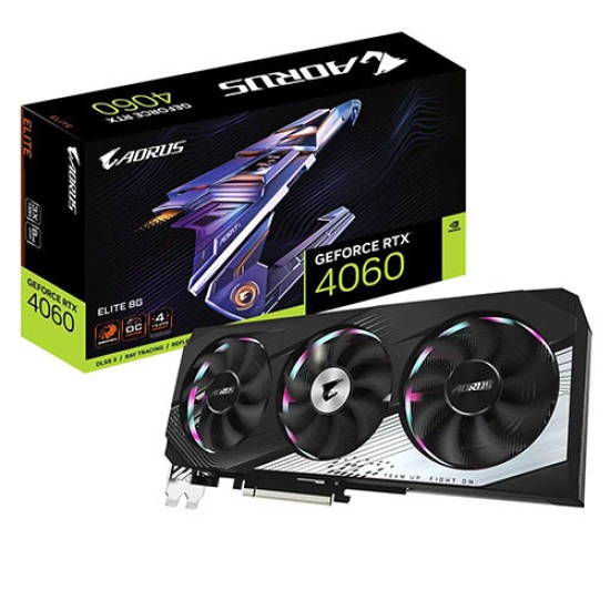 Gigabyte AORUS GeForce RTX 4060 ELITE 8G GDDR6 Graphics Card (GV-N4060AORUS E-8GD)