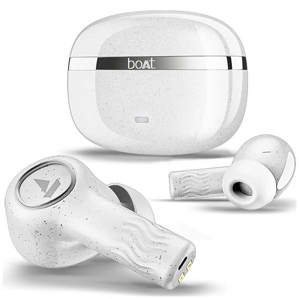 boAt Nirvana Iris Truly Wireless in Ear Ear Buds w/Up to 32 dB Active Noise Cancellation (Quartz White)