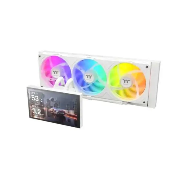 THERMALTAKE ST360 ULTRA ARGB 7″ LCD SCREEN 360mm CPU LIQUID COOLER (White)