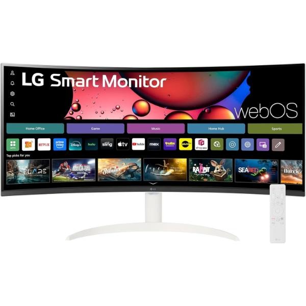 LG 34SR60QC-W 34-inch QHD 2K 100Hz Curved Smart Monitor (White)