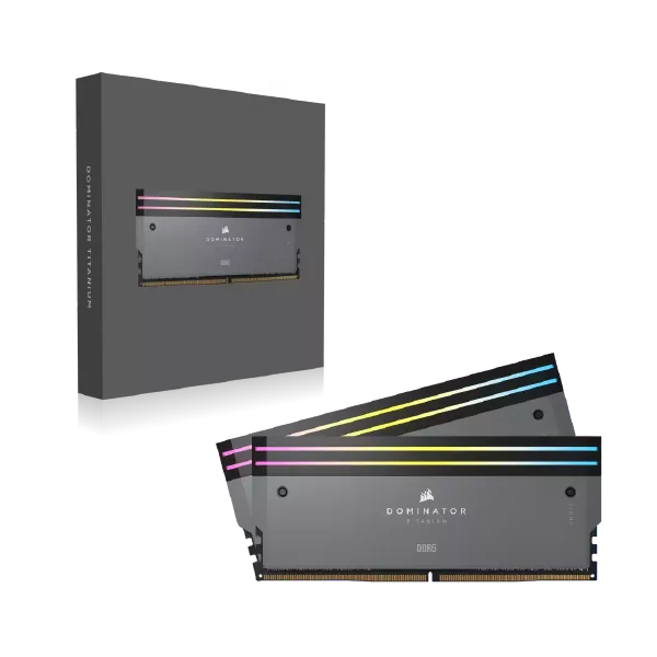 Corsair Dominator Titanium RGB DDR5 32GB (16GBx2) 6000MHz CL30 Desktop Ram – Grey
