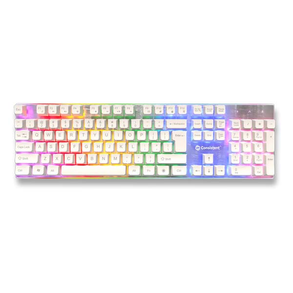 Consistent Waves Gaming Wired & Mac Support Keyboard, USB Plug-and-Play, Keystrokes, Copper Wired, Stylish Slim Design, 1.5m Cable Length