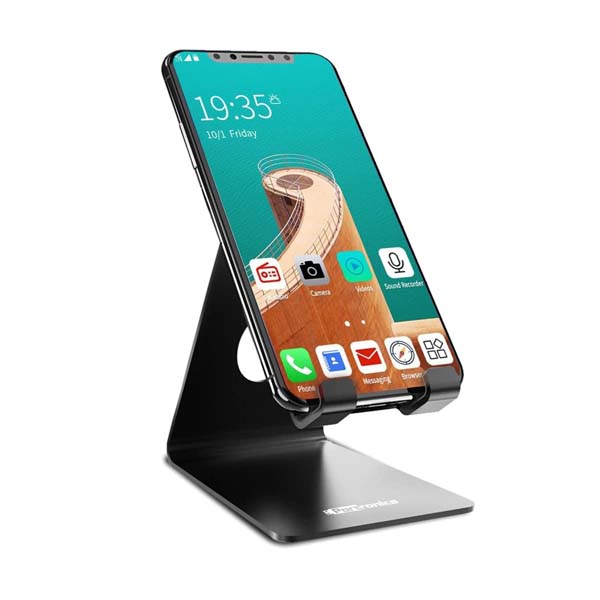 Portronics MODESK Universal Mobile Holder Stand with Metal Body (Black)