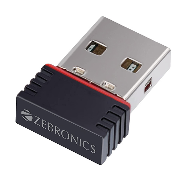 ZEBRONICS ZEB-USB150WF1 WiFi USB Mini Adapter Supports 150 Mbps Wireless Data