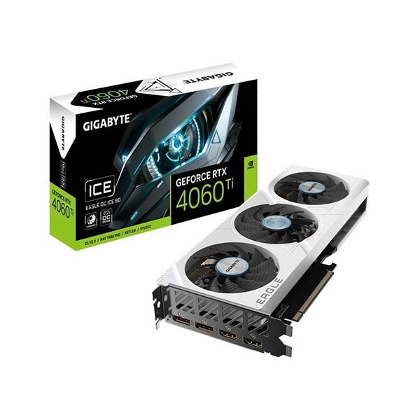 Gigabyte GeForce RTX 4060 Ti EAGLE OC ICE 8GB Graphics Card (GV-N406TEAGLEOC ICE-8GD)