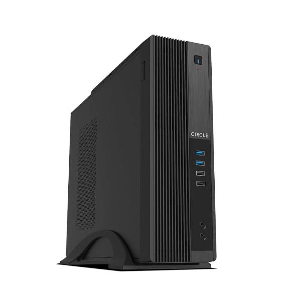 Circle STICK M1 3.0 CPU Cabinet – Black | Compact Micro-ATX Case with Power Supply