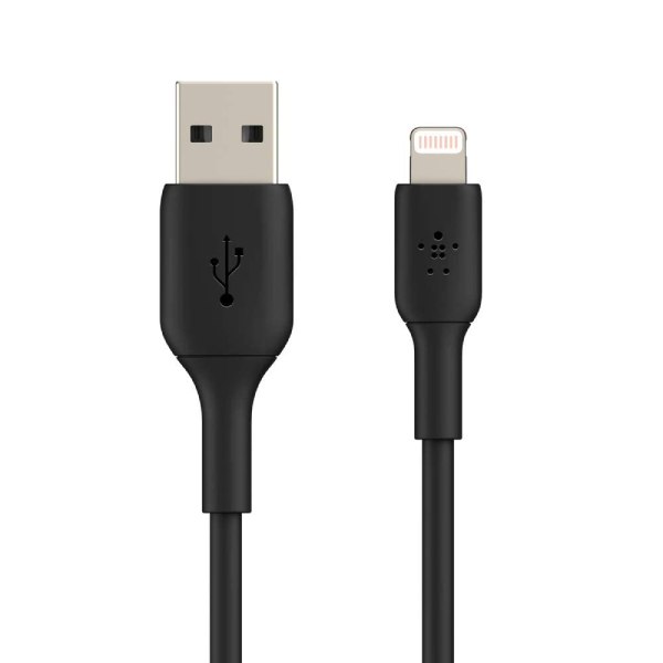 Belkin Apple Certified PVC USB-A to Lightning Cable Charge and Sync Type A Cable 3 Meter, Tough and Durable, Black