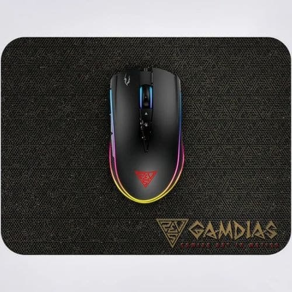 GAMDIAS ZEUS M2 RGB Gaming Mouse + NYX E1 Mouse Mat Combo (10,800 DPI, 8 Buttons, Weight Tuning, Double-Level RGB, Non-Slip Double-Layered Mousepad)