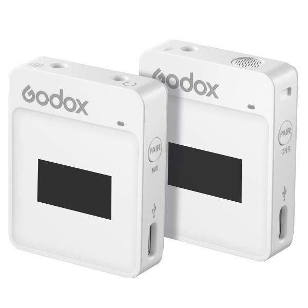 Godox MoveLink II M1 Wireless Lavalier Microphone System with Transmitters and Receiver for DSLR Cameras and Camcorders (White)
