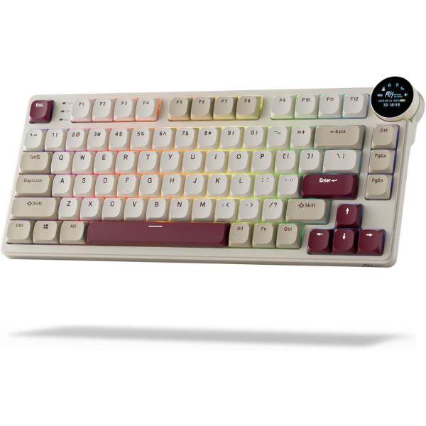 RK ROYAL KLUDGE N80 Low Profile Mechanical Keyboard Rosy Clouds Red Switch